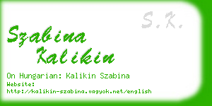 szabina kalikin business card